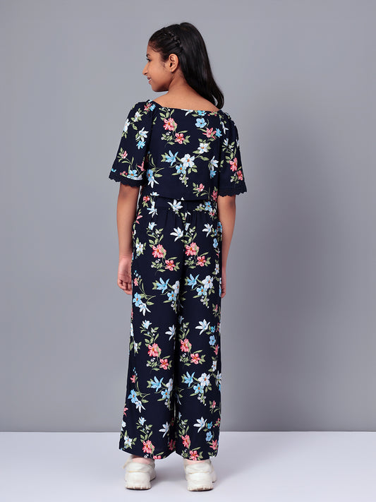 Girls Printed Rayon Top and Palazzo Set