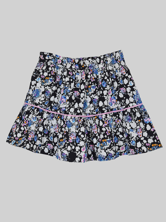 Girls Tiered Skirt in Printed Cotton