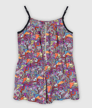 Girls Printed Rayon Romper