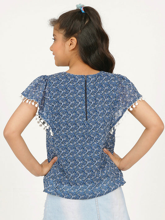 Girls Blue Georgette Top