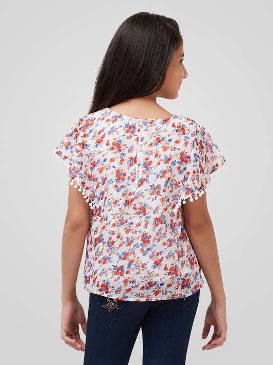 Girls Printed Georgette Top