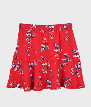 Girls Printed Rayon Flared Skirt