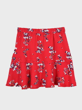 Girls Printed Rayon Flared Skirt