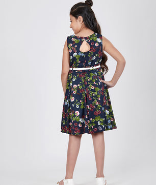 Girls Floral Print Dress