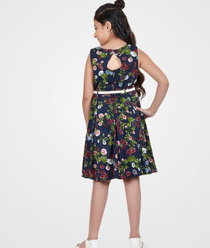 Girls Floral Print Dress