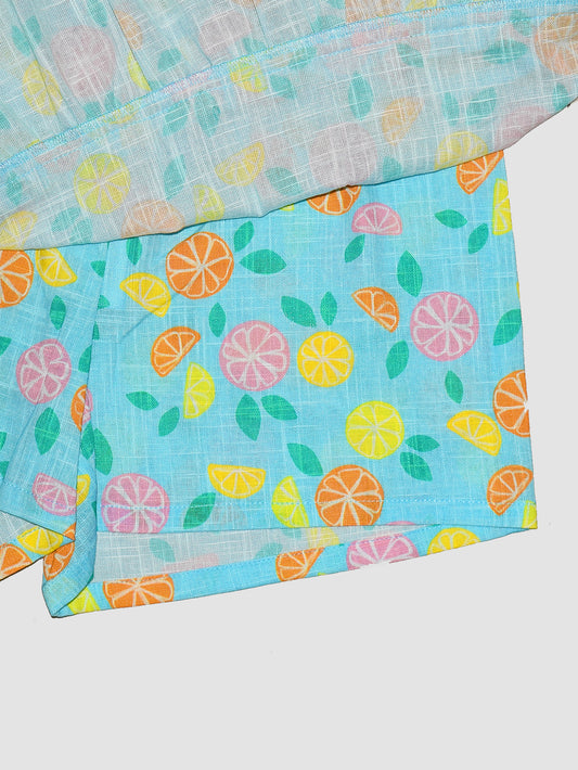 Girls Tiered Skirt in Printed Cotton