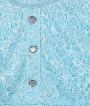 Girls Light Blue Lace Dress