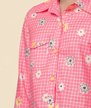 Girls Shirt Style Cotton Top