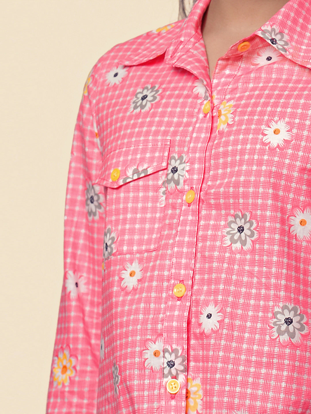 Girls Shirt Style Cotton Top