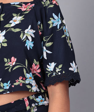 Girls Printed Rayon Top and Palazzo Set