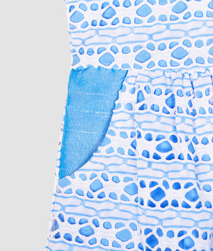 Girls Sky Blue Lace Dress