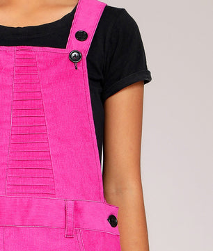 Girls Corduroy Pinafore Dress in Lilac Color