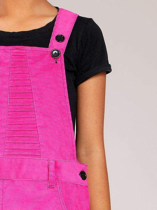 Girls Corduroy Pinafore Dress in Lilac Color