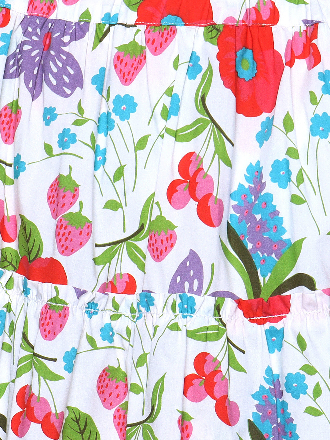 Girls Tiered Skirt in Printed Cotton