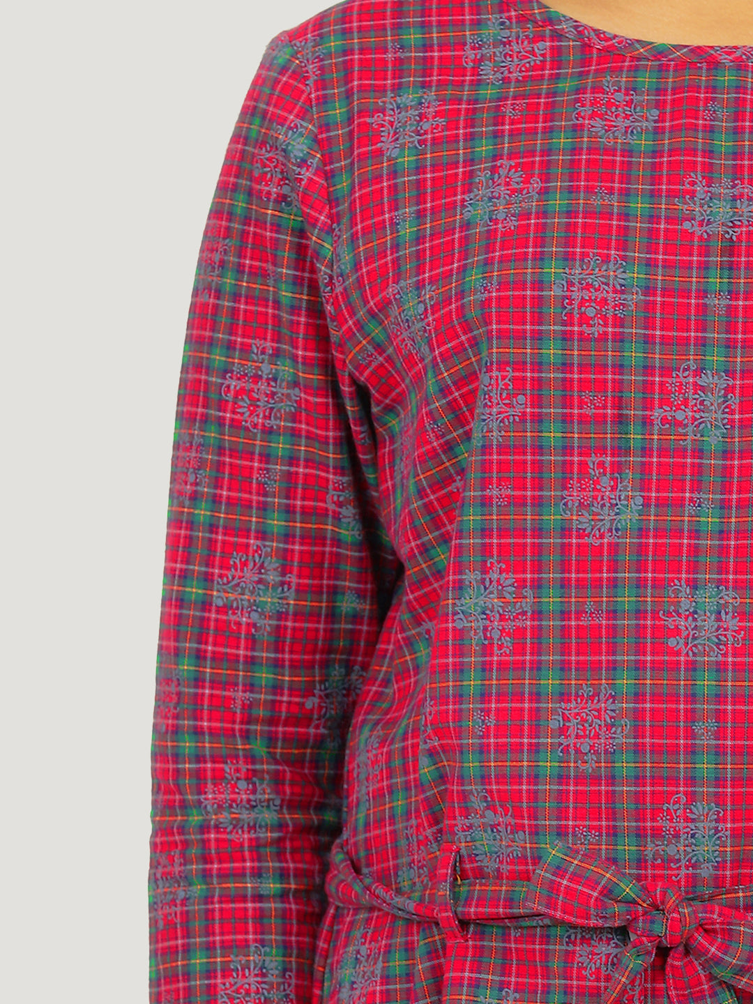 Girls Full Sleeves Top in Check