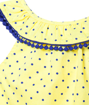 Girls Neck Frill Cotton Top