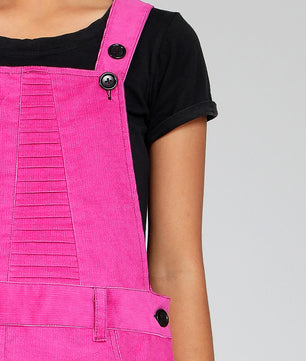 Girls Corduroy Pinafore Dress in Lilac Color