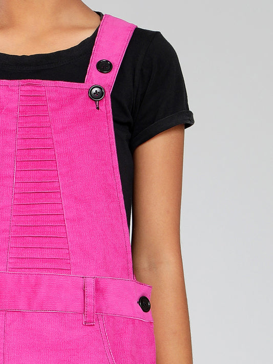 Girls Corduroy Pinafore Dress in Lilac Color