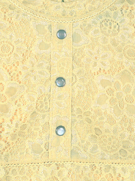 Girls Golden Lace Dress