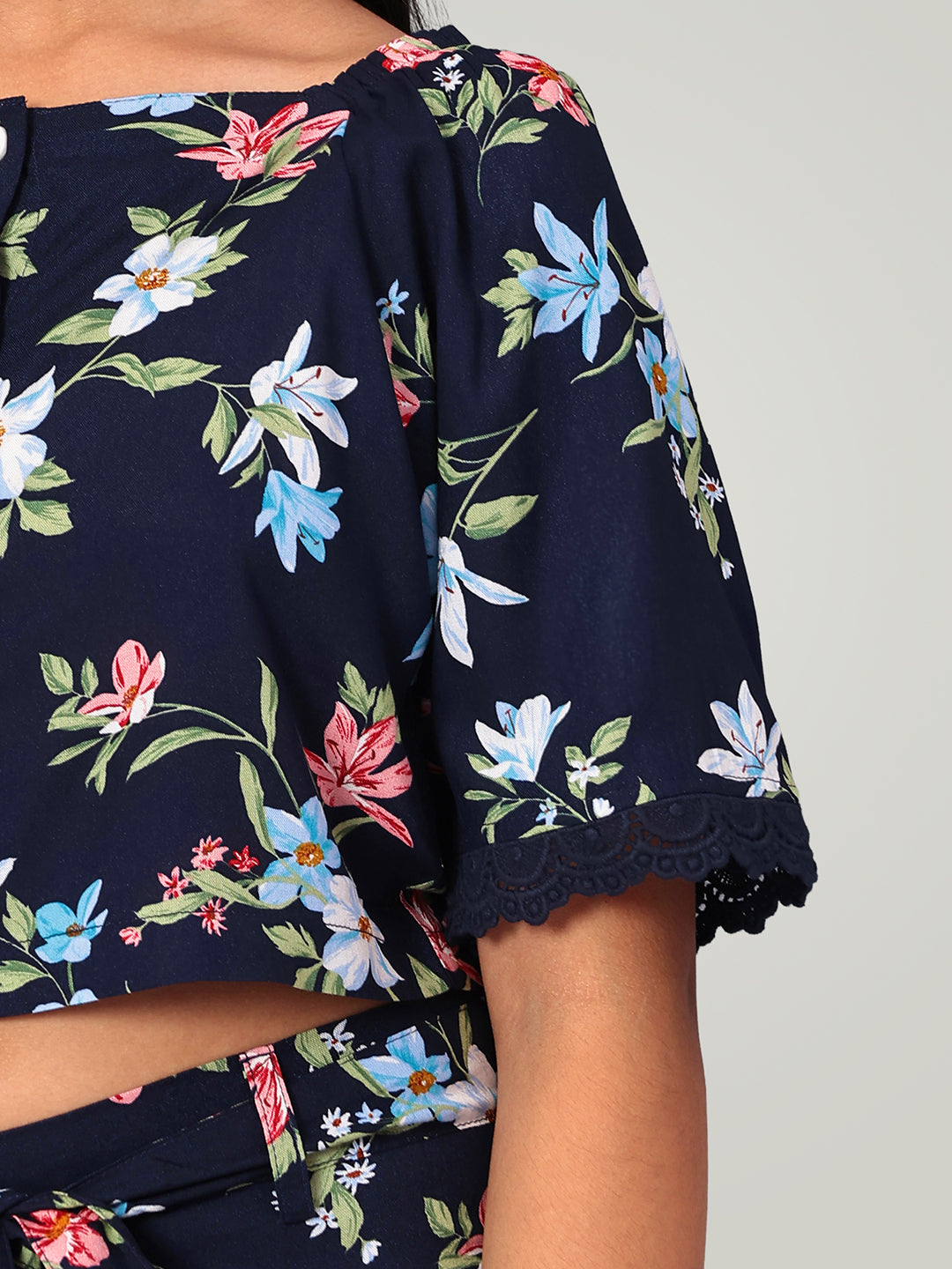 Girls Printed Rayon Top and Palazzo Set