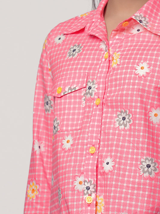 Girls Shirt Style Cotton Top