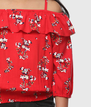 Girls Printed Rayon Top