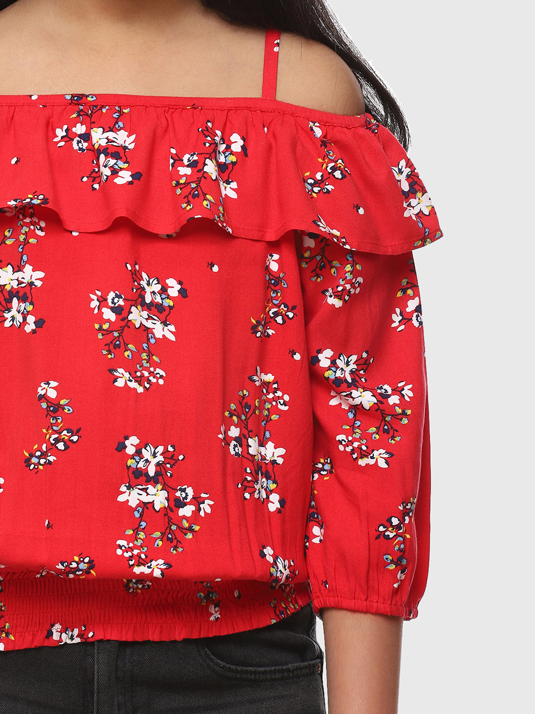 Girls Printed Rayon Top