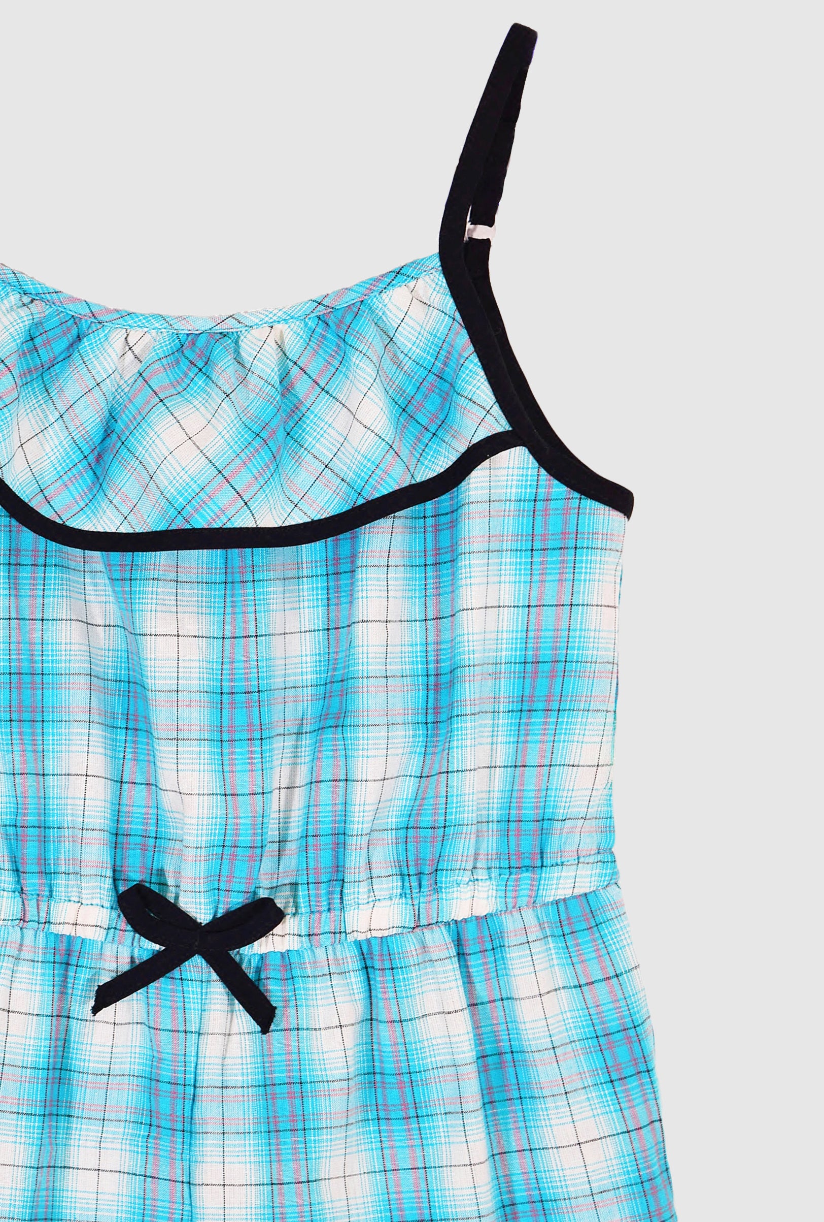 Girls Checks Cotton Romper