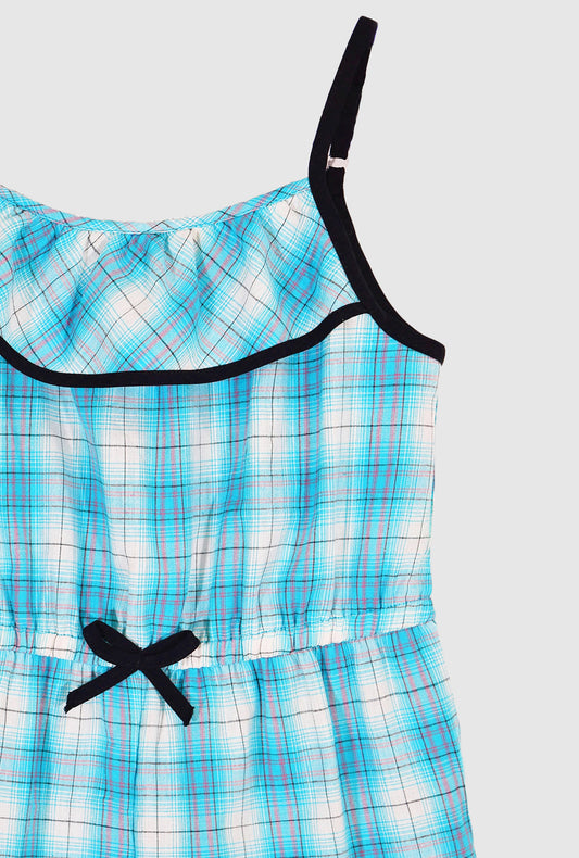 Girls Checks Cotton Romper