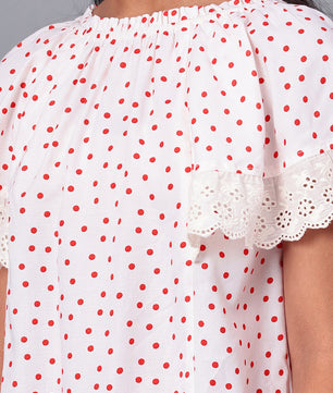 Girls Polka Dotted Rayon Top