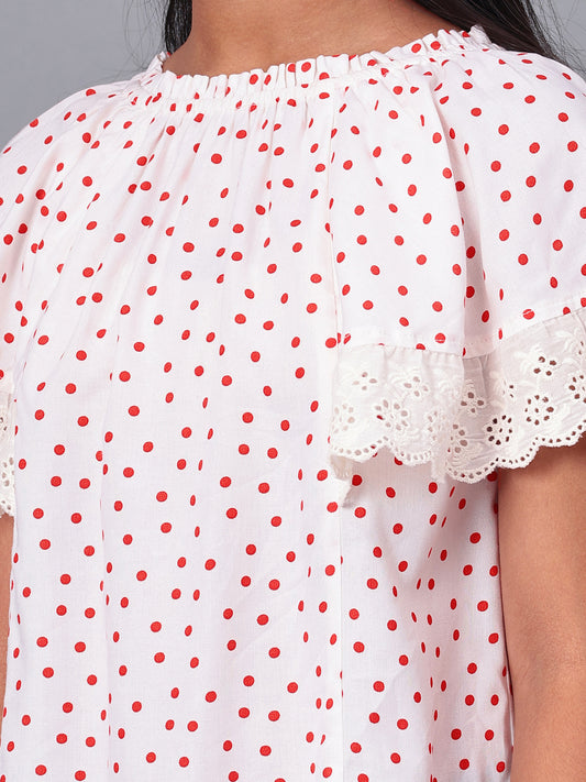 Girls Polka Dotted Rayon Top