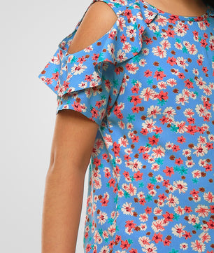 Girls Blue Rayon Top