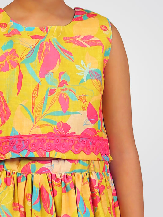 Girls Lehenga Choli in Linen Cotton