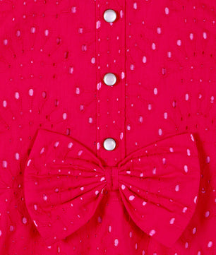 Girls Fuschia Schiffli Dress