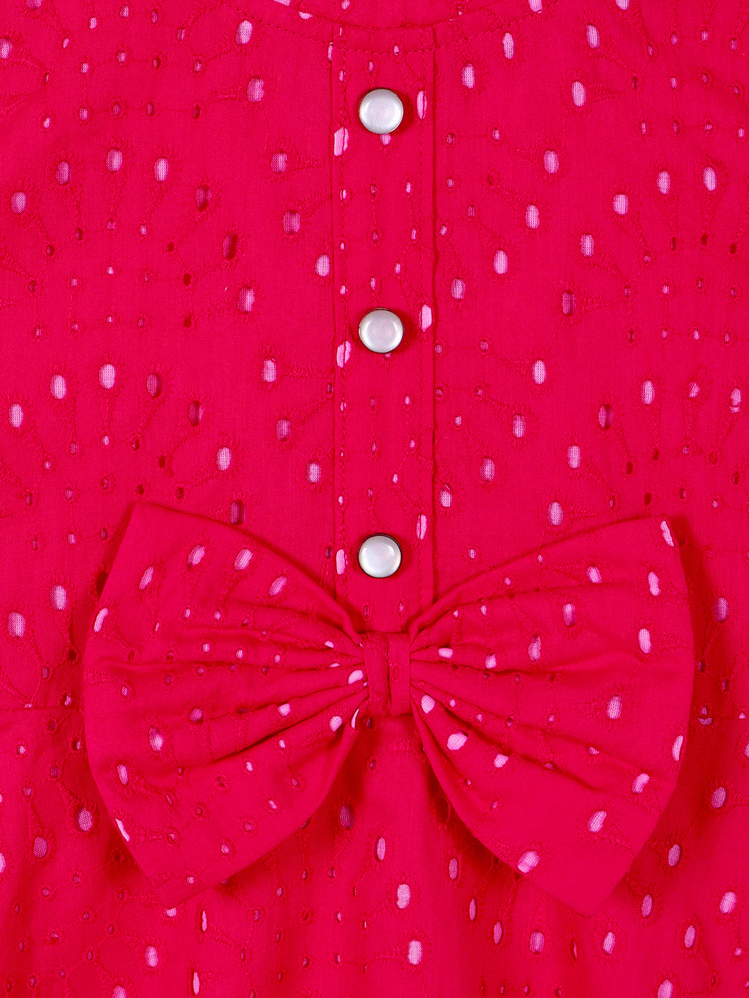 Girls Fuschia Schiffli Dress
