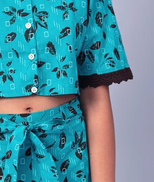 Girls Printed Cotton Top and Palazzo Set