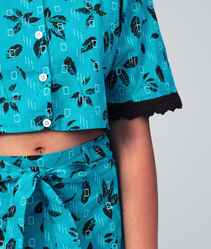 Girls Printed Cotton Top and Palazzo Set