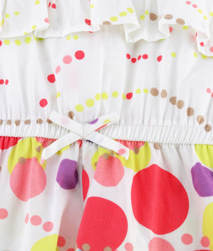 Girls Bubble Print Cotton Romper