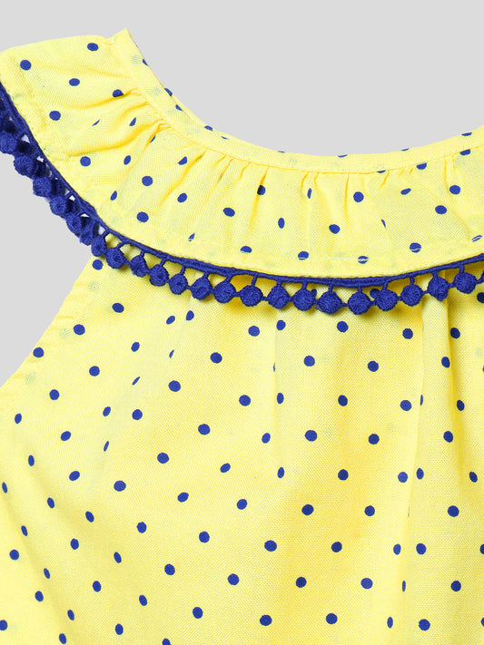 Girls Neck Frill Cotton Top