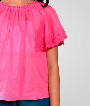 Girls Pink Cotton Top