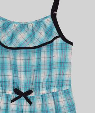 Girls Checks Cotton Romper