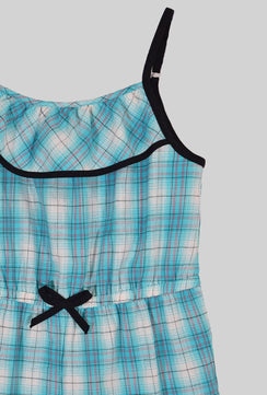 Girls Checks Cotton Romper