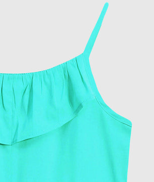 Girls Ruffle Neck Dress