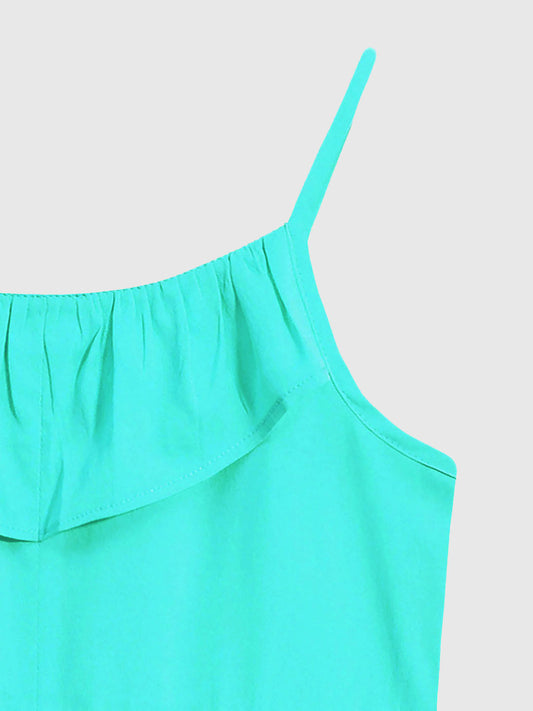 Girls Ruffle Neck Dress