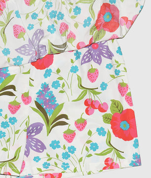 Girls Tiered Skirt in Printed Cotton