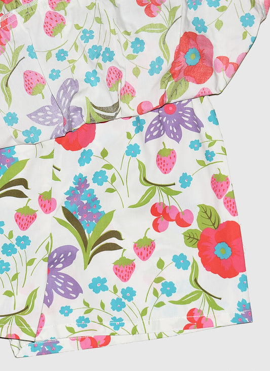 Girls Tiered Skirt in Printed Cotton