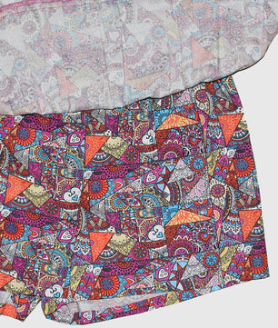 Girls Tiered Skirt in Printed Viscose Rayon