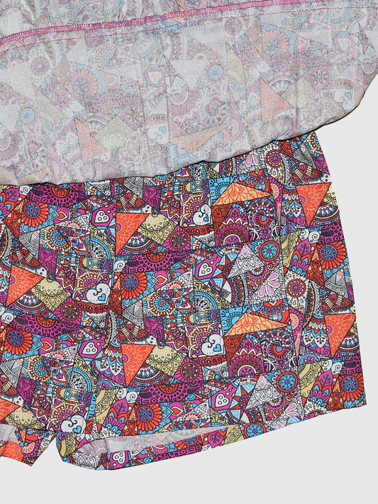 Girls Tiered Skirt in Printed Viscose Rayon