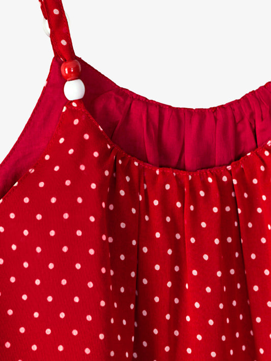 Girls Red Polka Dot Top