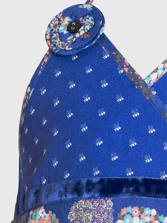 Girls Halter Neck and Flared Skirt Dress